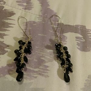 ✴️✳️ Silver and black Onyx Dangle Earrings ✳️✴️